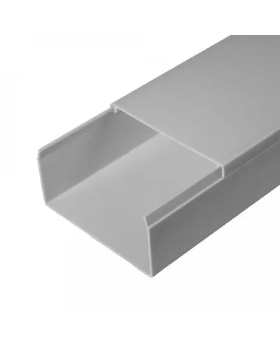 Короб 80х40 (Промрукав) (PR03.0079). Кабель-канал с двойным замком серый 80х40. Промрукав в Ангарске